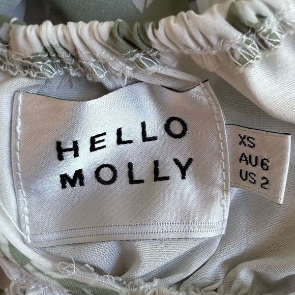 HELLO MOLLY Pretty Polly Green White Floral Tie Back Crop Top with Sleeves XS - Picture 4 of 13